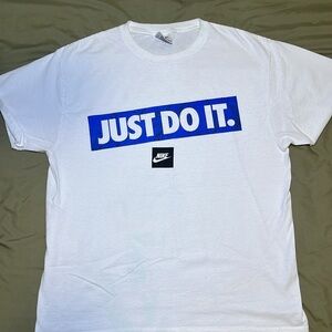 Vintage NIKE Just Do It Box Logo Shirt Men’s  RARE Made in USA Medium